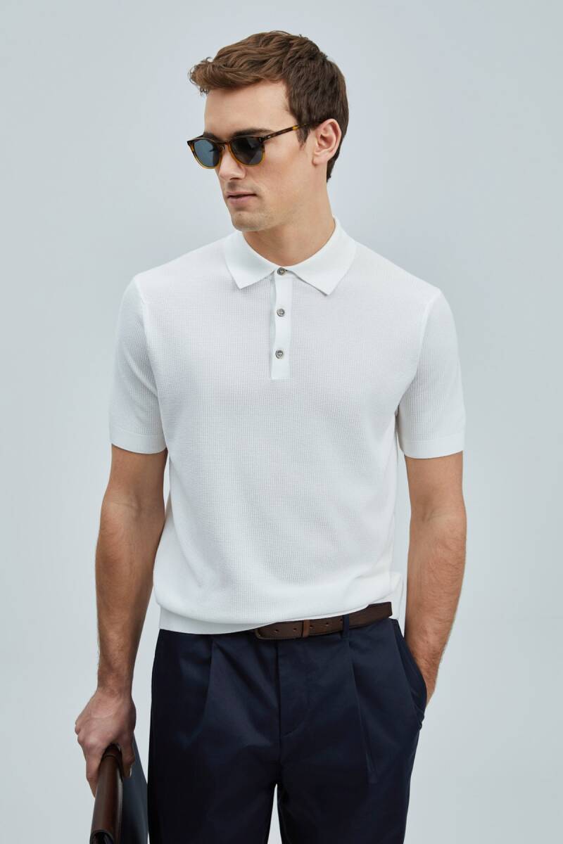 Edwın Erkek Modal Karışımlı Kazak Kırık Beyaz - 1