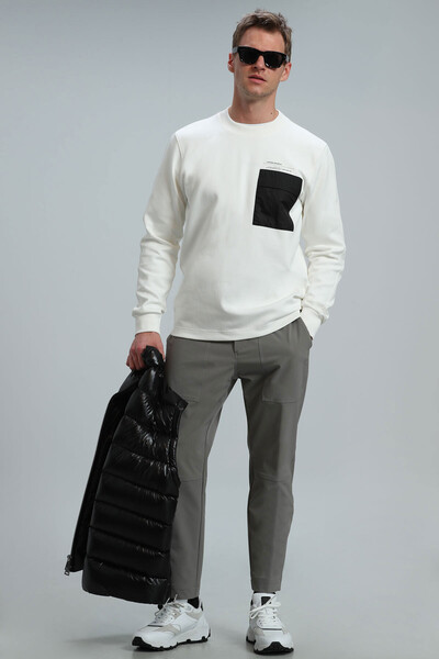 Eldon Erkek Sweatshirt Kırık Beyaz - 2