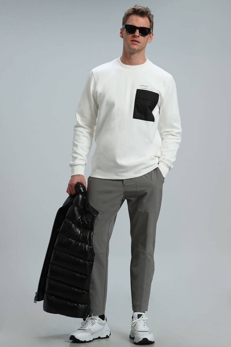 Eldon Erkek Sweatshirt Kırık Beyaz - 2