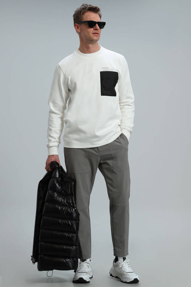 Eldon Erkek Sweatshirt Kırık Beyaz - 3