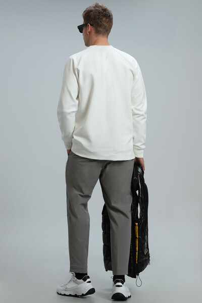 Eldon Erkek Sweatshirt Kırık Beyaz - 6