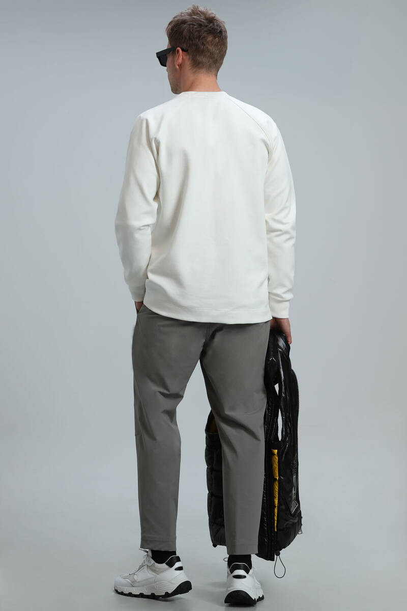 Eldon Erkek Sweatshirt Kırık Beyaz - 6