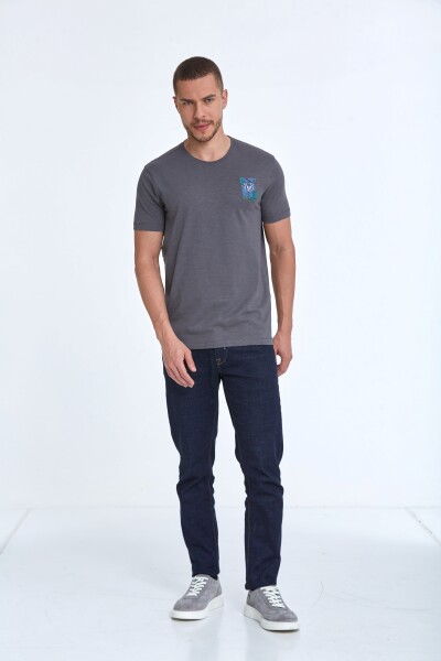 Elly Printed Men's T-Shirt Anthracite - 3