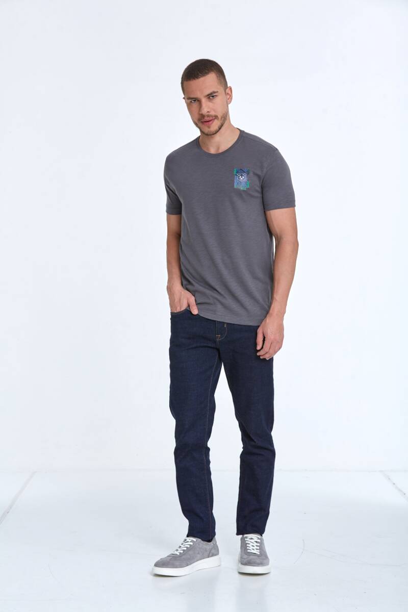 Elly Printed Men's T-Shirt Anthracite - 4