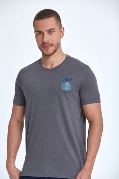 Elly Printed Men's T-Shirt Anthracite 