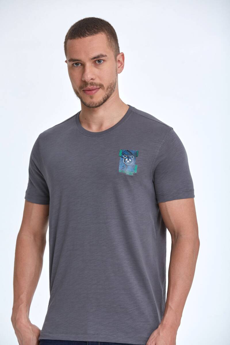 Elly Printed Men's T-Shirt Anthracite - 1
