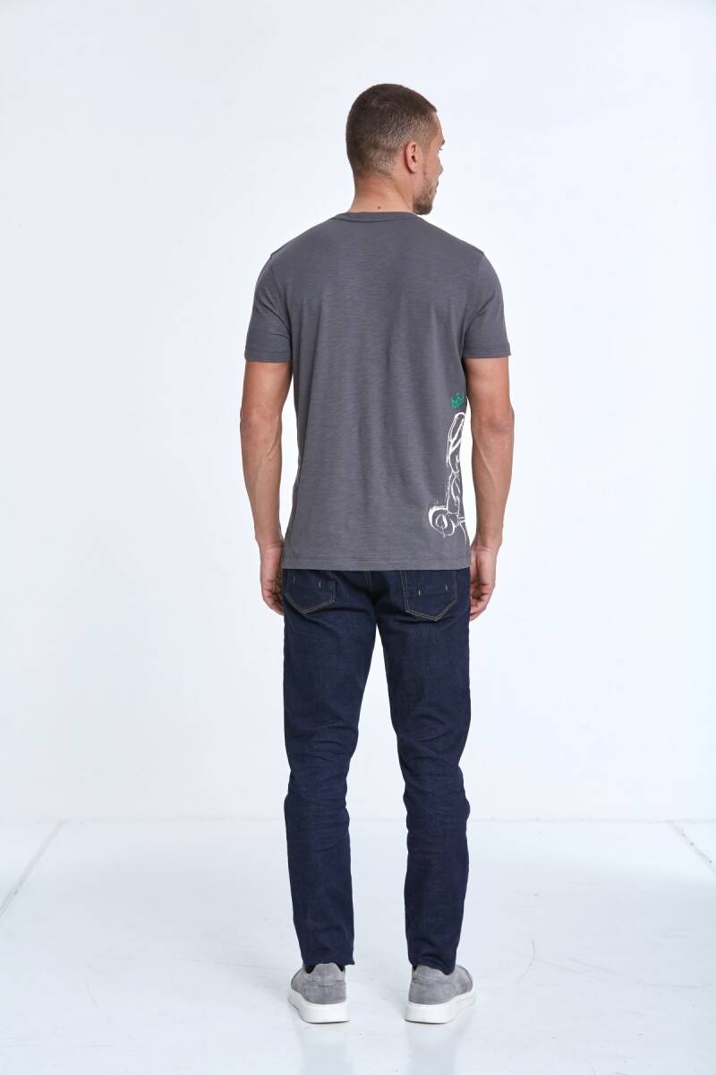 Elly Printed Men's T-Shirt Anthracite - 6