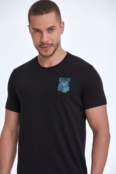 Elly Printed Men's T-Shirt Black 