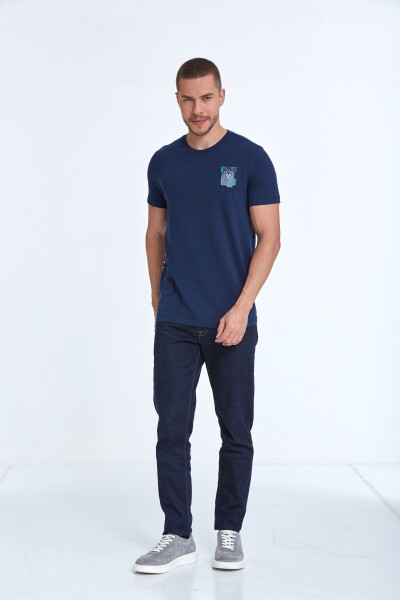 Elly Printed Men's T-Shirt Navy Blue - 3
