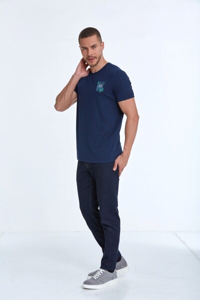 Elly Printed Men's T-Shirt Navy Blue - 5