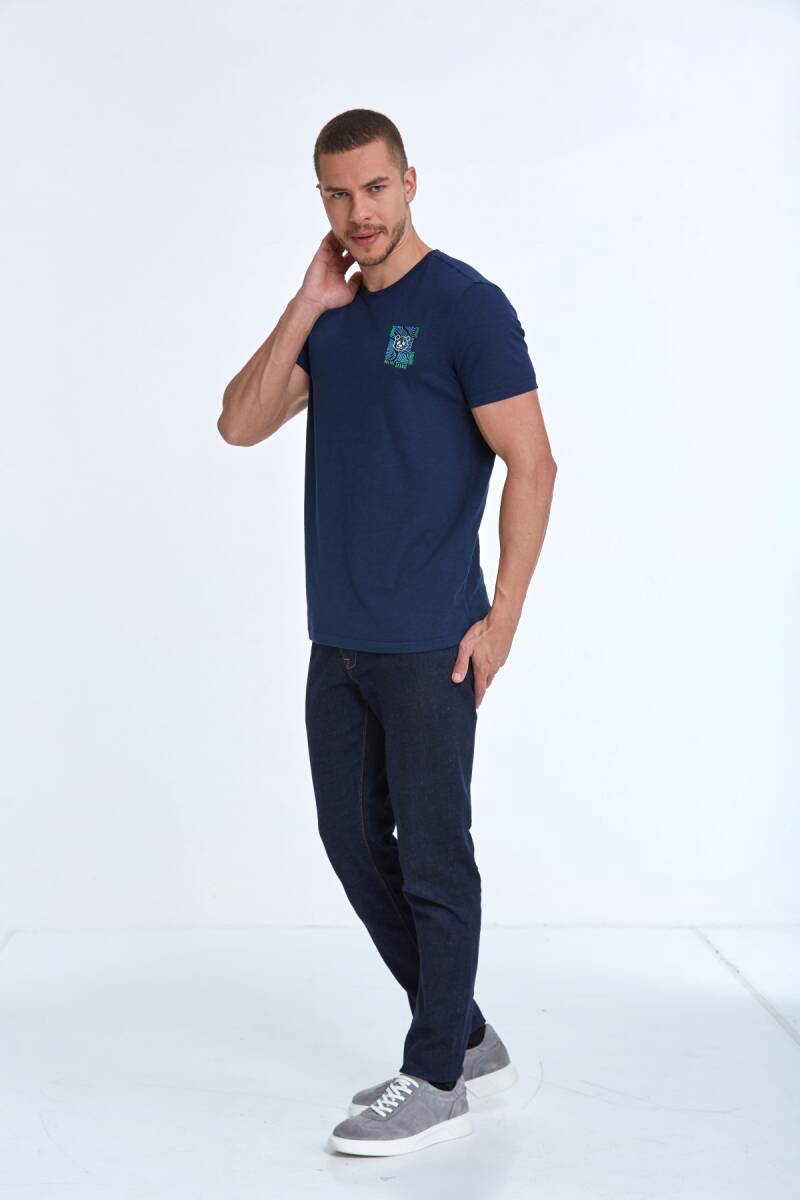 Elly Printed Men's T-Shirt Navy Blue - 5