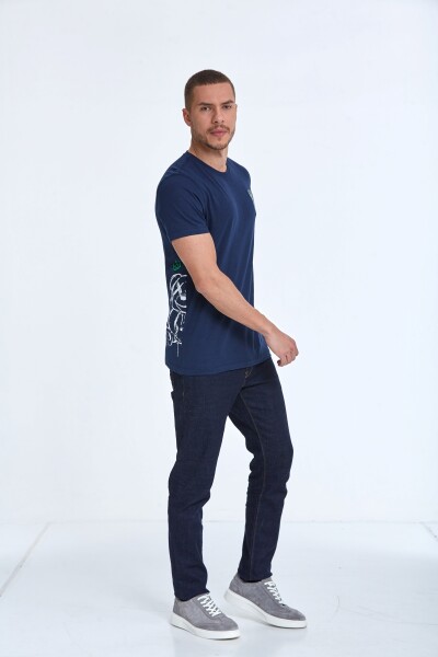 Elly Printed Men's T-Shirt Navy Blue - 4