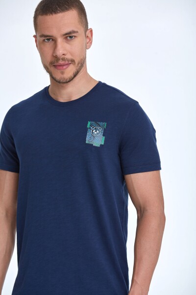 Elly Printed Men's T-Shirt Navy Blue 