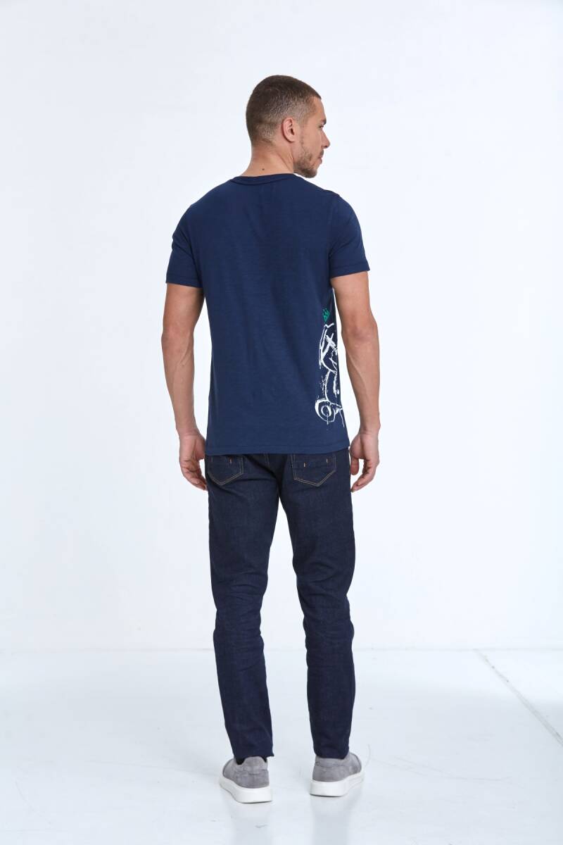 Elly Printed Men's T-Shirt Navy Blue - 6