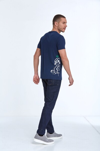 Elly Printed Men's T-Shirt Navy Blue - 2