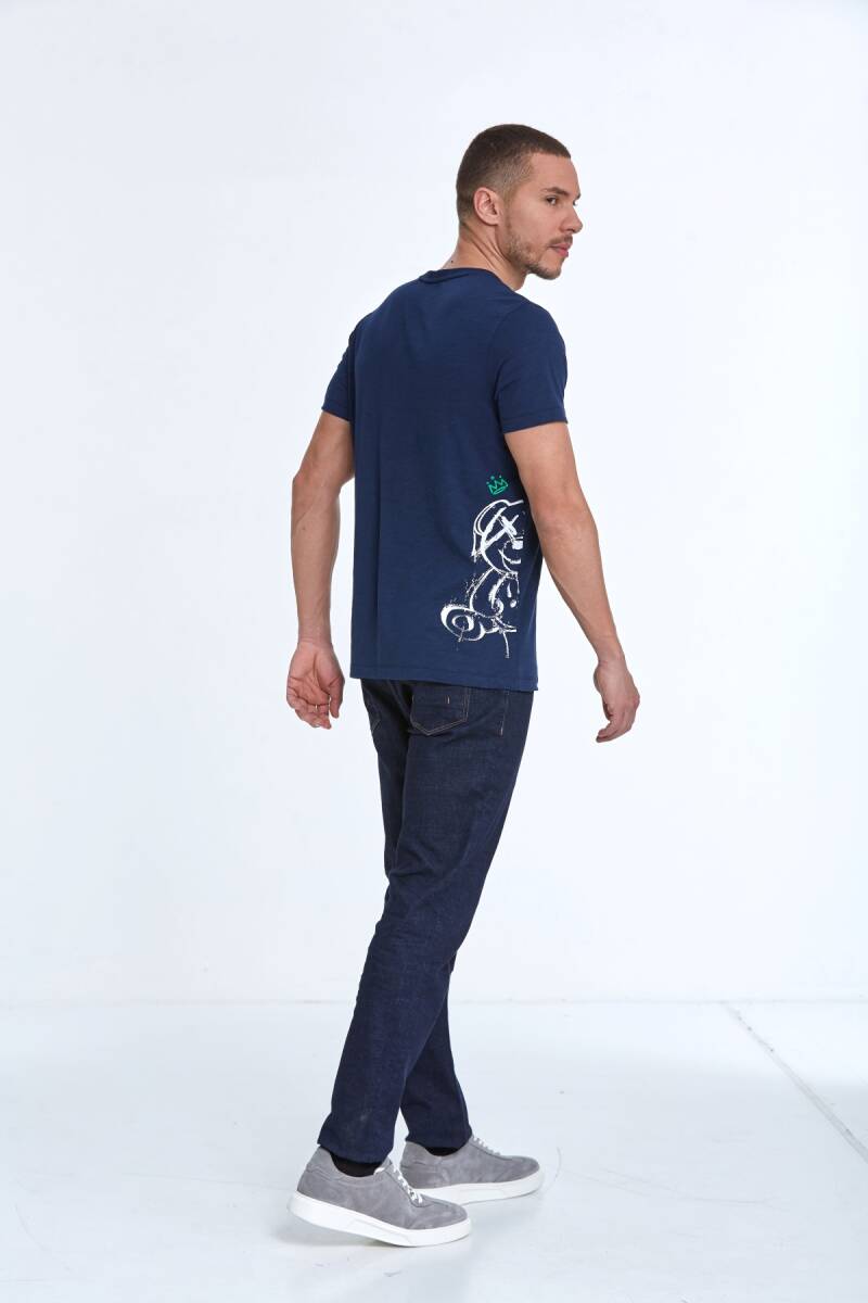 Elly Printed Men's T-Shirt Navy Blue - 2