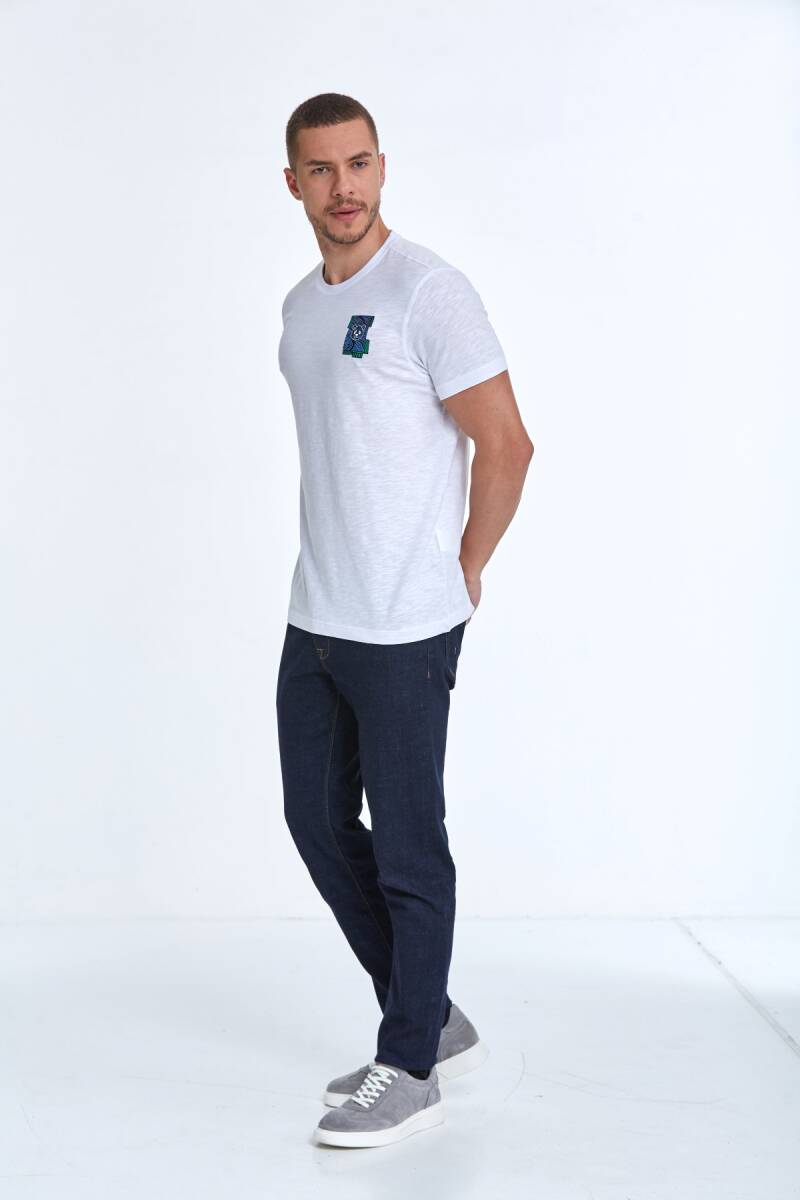 Elly Printed Men's T-Shirt White - 4