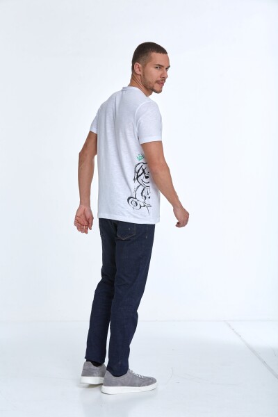Elly Printed Men's T-Shirt White - 2