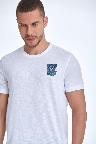 Elly Printed Men's T-Shirt White - 1
