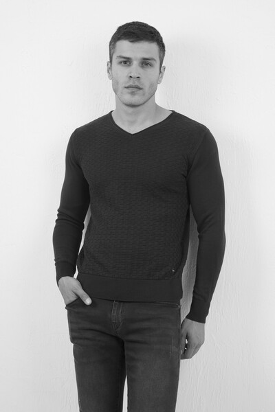 Eloise V-Neck Men's Knitwear Sweater Black 