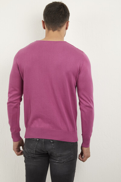 Eloise V-Neck Men's Knitwear Sweater Pink - 4