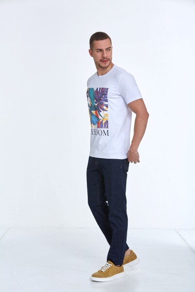 Elvio Printed Men's T-Shirt White - 4