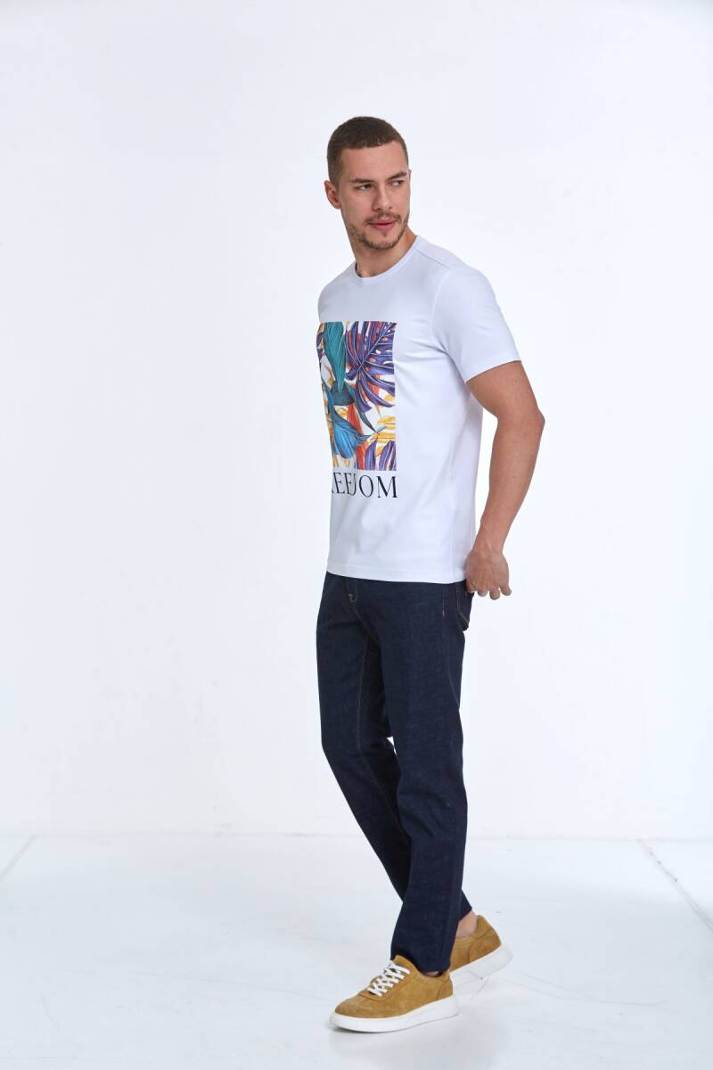 Elvio Printed Men's T-Shirt White - 4