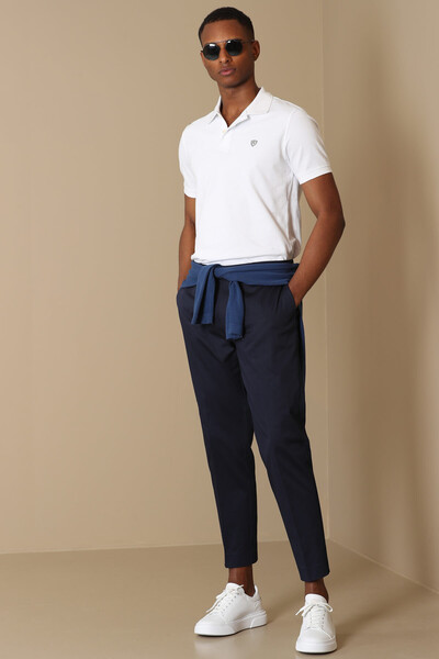 Embroidered Cotton Polo Neck Lufian Loan T-Shirt - 6