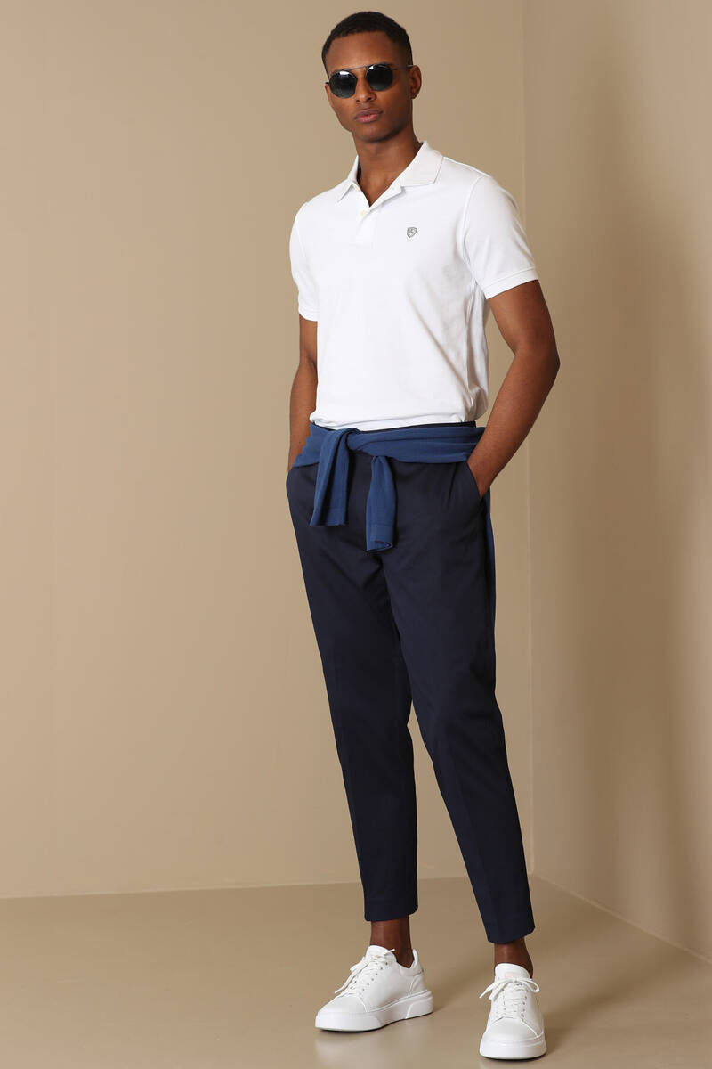 Embroidered Cotton Polo Neck Lufian Loan T-Shirt - 6