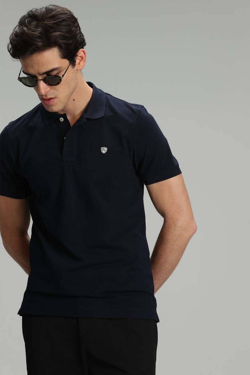 Embroidered Cotton Polo Neck Lufian Loan T-Shirt - 7