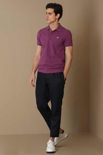 Embroidered Cotton Polo Neck Lufian Loan T-Shirt - 12