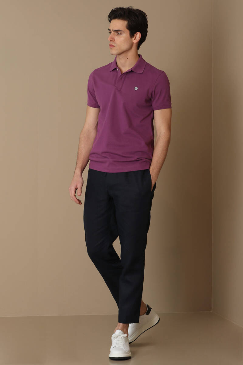 Embroidered Cotton Polo Neck Lufian Loan T-Shirt