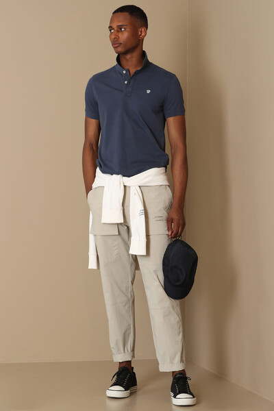 Embroidered Cotton Polo Neck Lufian Loan T-Shirt - 20