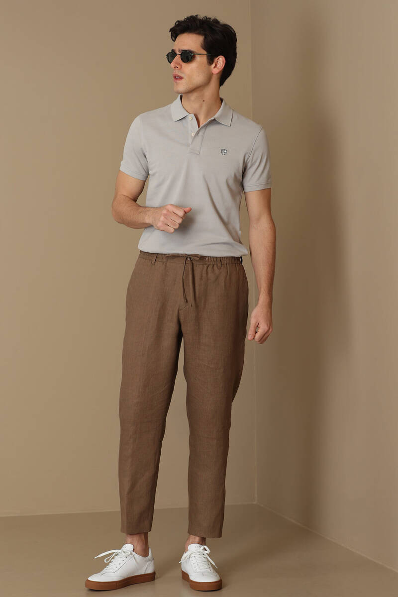 Embroidered Cotton Polo Neck Lufian Loan T-Shirt - 28