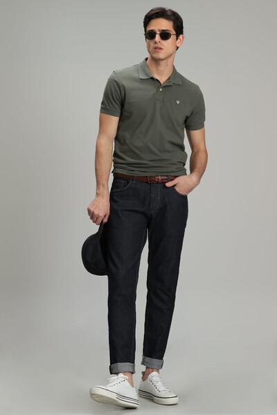 Embroidered Cotton Polo Neck Lufian Loan T-Shirt - 34