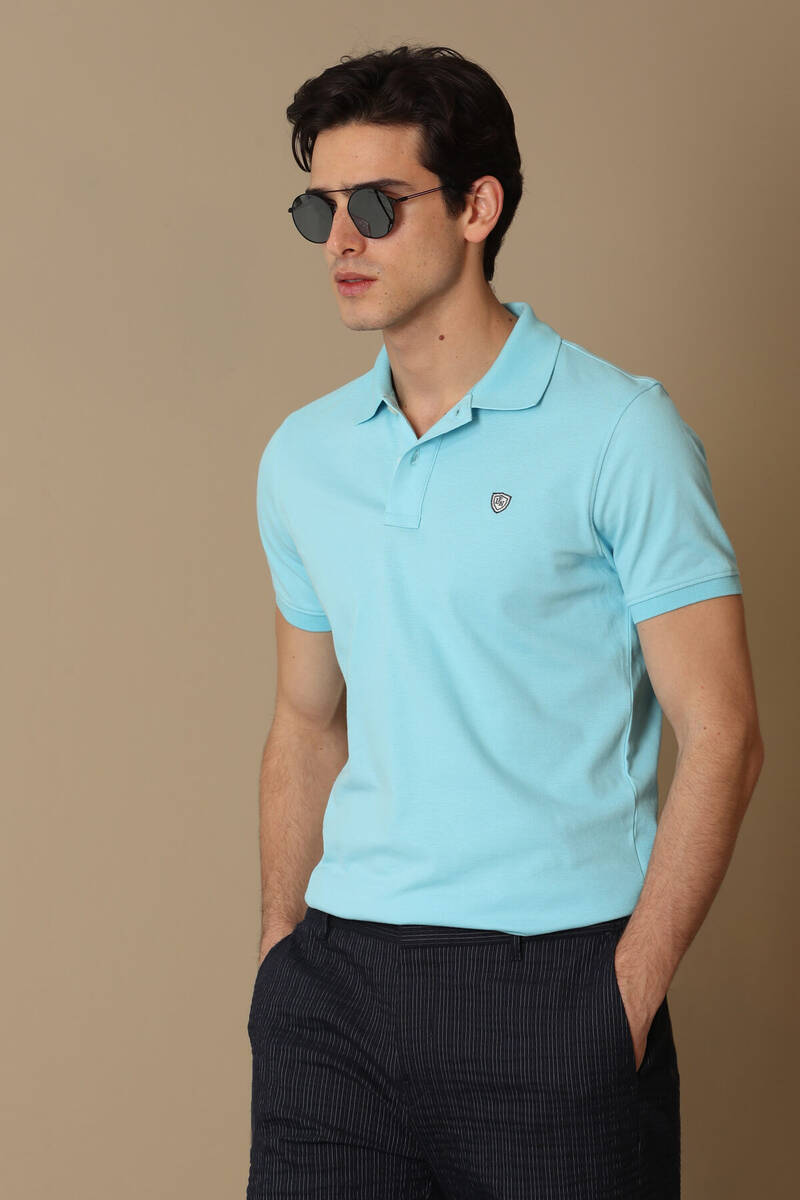 Embroidered Cotton Polo Neck Lufian Loan T-Shirt - 35