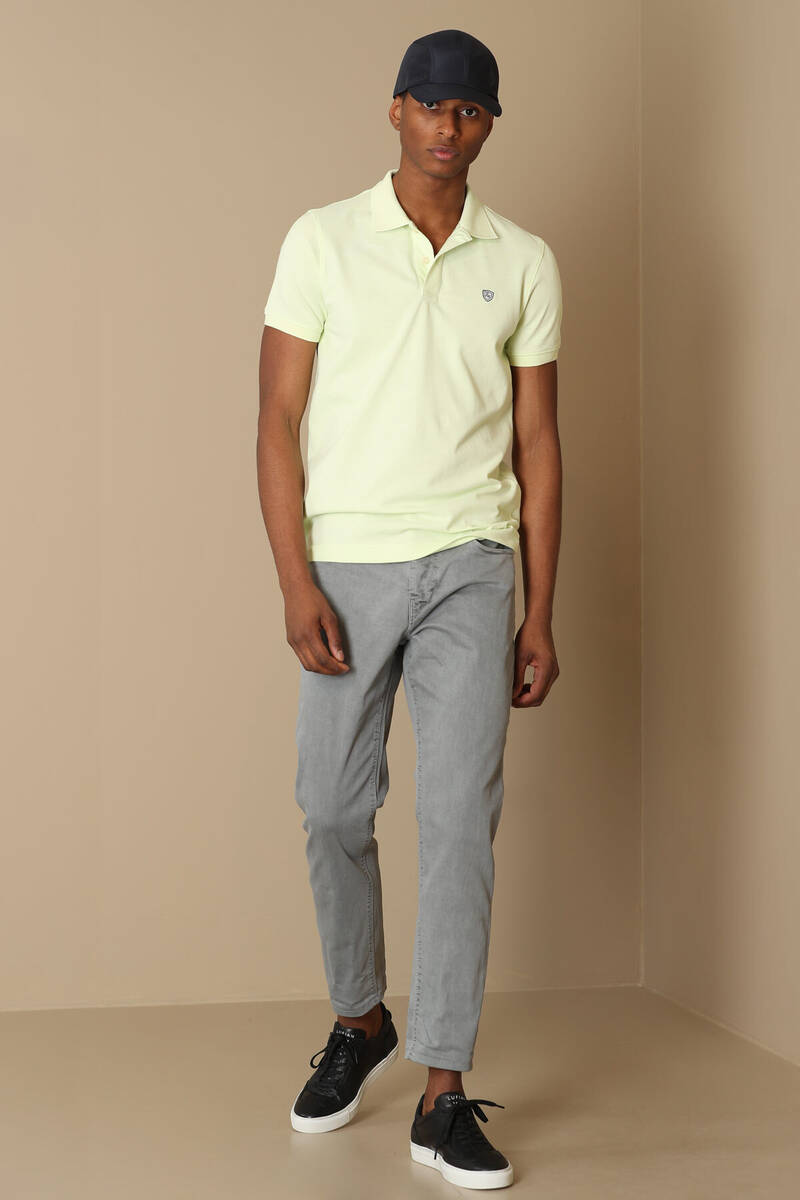 Embroidered Cotton Polo Neck Lufian Loan T-Shirt - 38