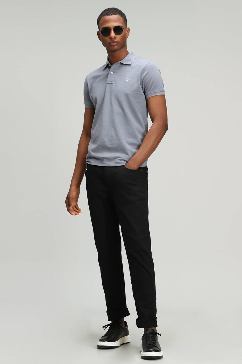 Embroidered Cotton Polo Neck Lufian Loan T-Shirt - 40