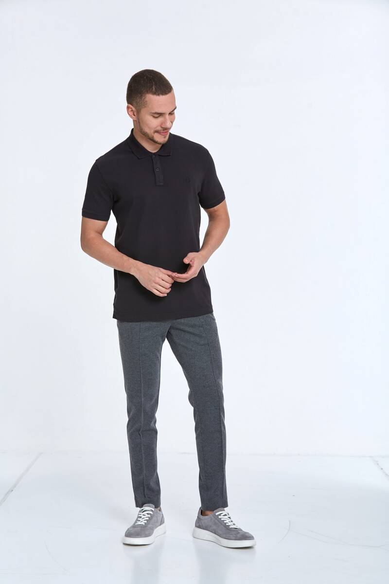 Embroidered Cotton Polo Neck Men's T-Shirt