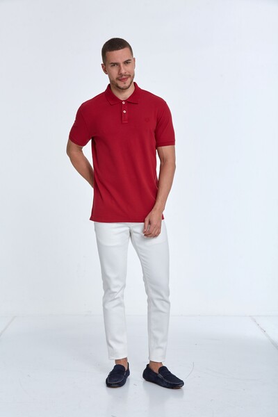 VOLTAJ - Embroidered Cotton Polo Neck Men's T-Shirt