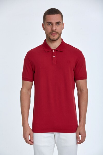 VOLTAJ - Embroidered Cotton Polo Neck Men's T-Shirt (1)