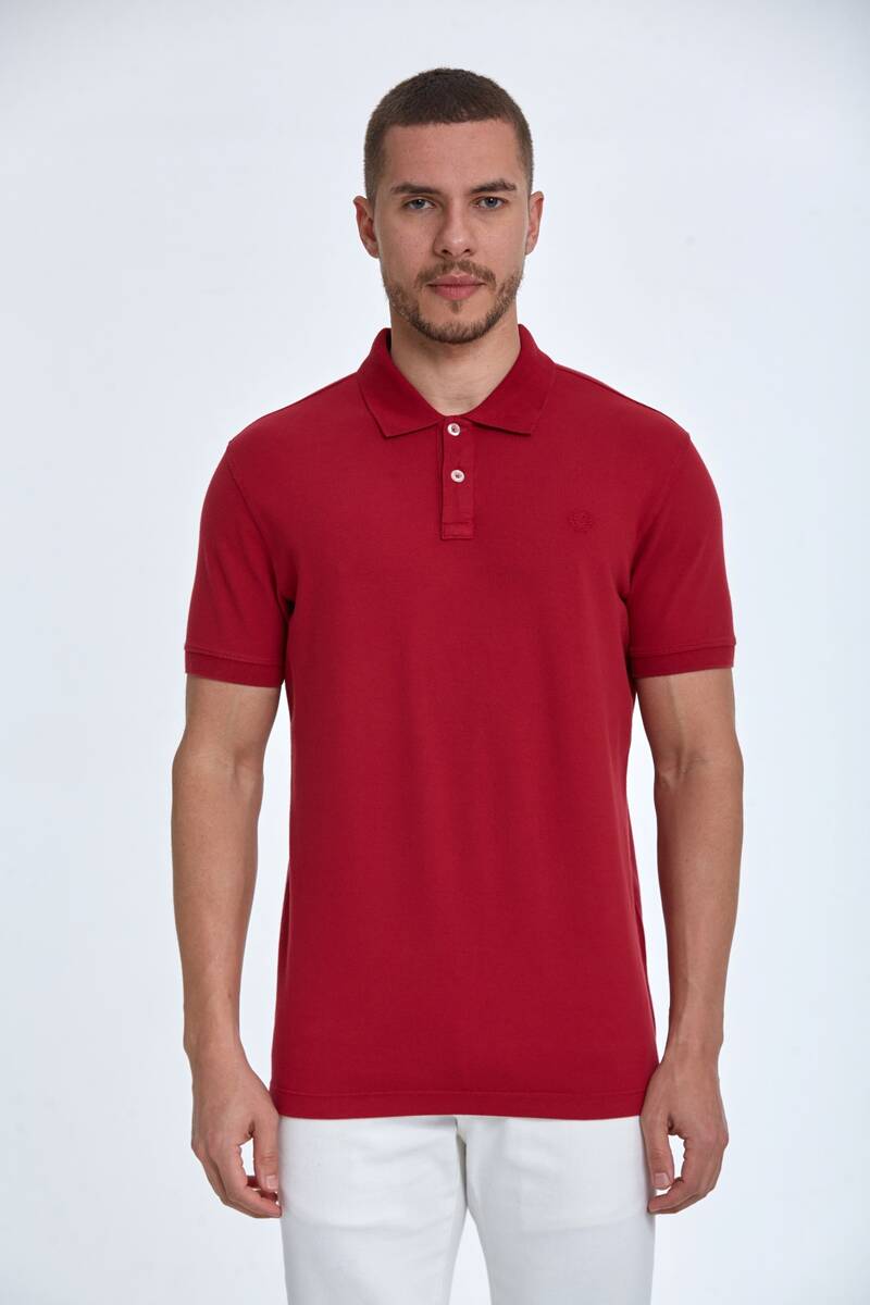 Embroidered Cotton Polo Neck Men's T-Shirt