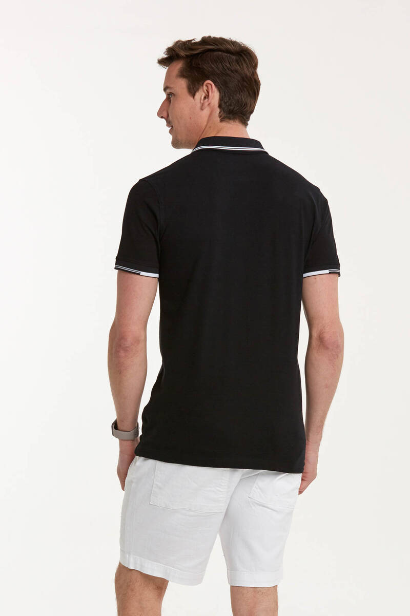 Embroidered Polo Neck Men's T-Shirt