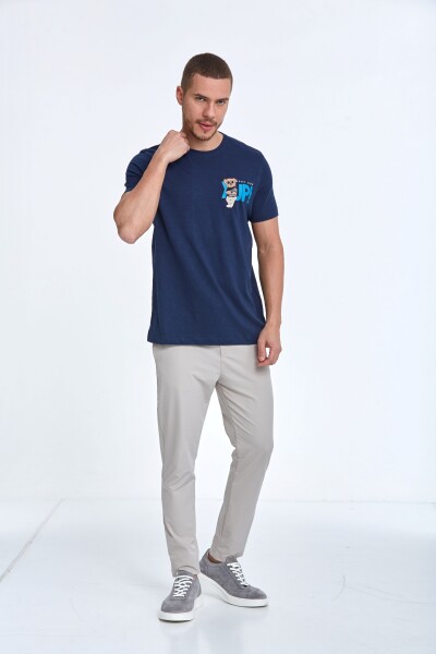 Enara Printed Men's T-Shirt Navy Blue - 3