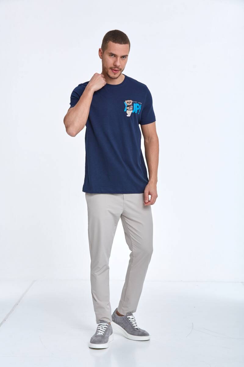 Enara Printed Men's T-Shirt Navy Blue - 3