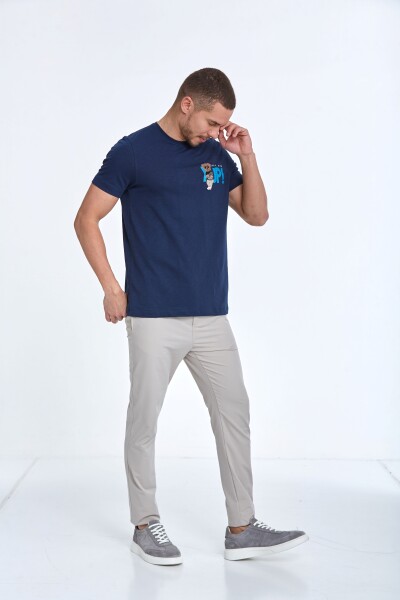 Enara Printed Men's T-Shirt Navy Blue - 4