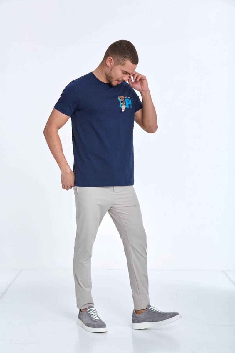 Enara Printed Men's T-Shirt Navy Blue - 4