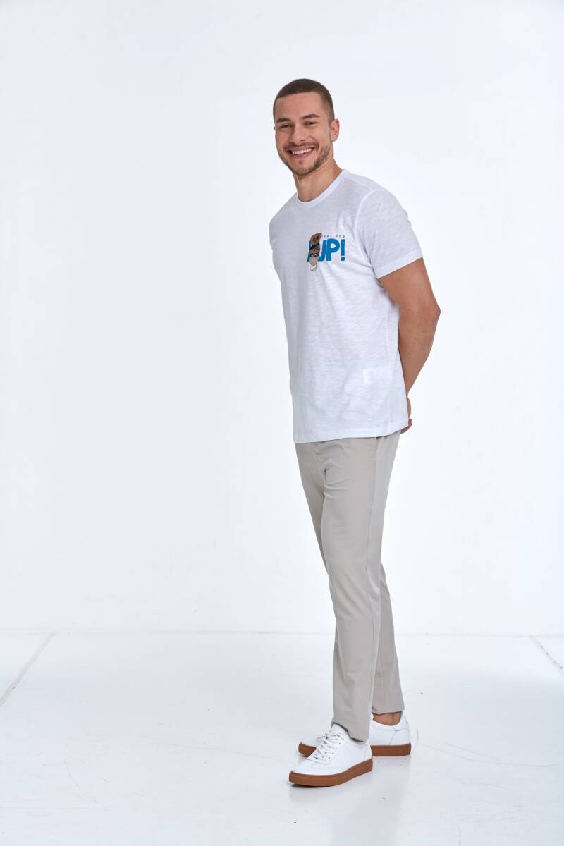 Enara Printed Men's T-Shirt White - 4