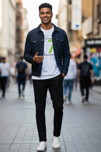 Enrique Baskılı Erkek Tişört Beyaz - 3