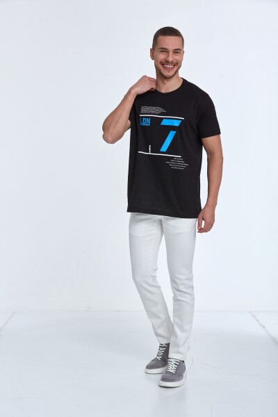 Enrique Printed Men's T-Shirt Black - 4